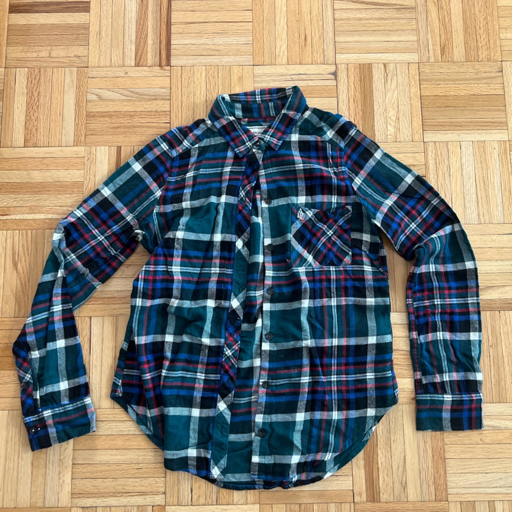 Abercrombie & Fitch Plaid Long Sleeve Flannel Shirt